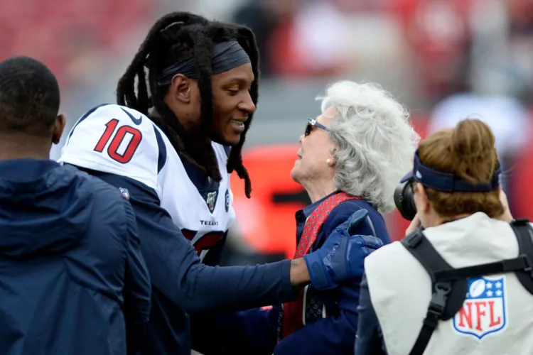 DeAndre Hopkins Is With The Patriots At Training Camp, Shadowing Coaches And Other Staff
